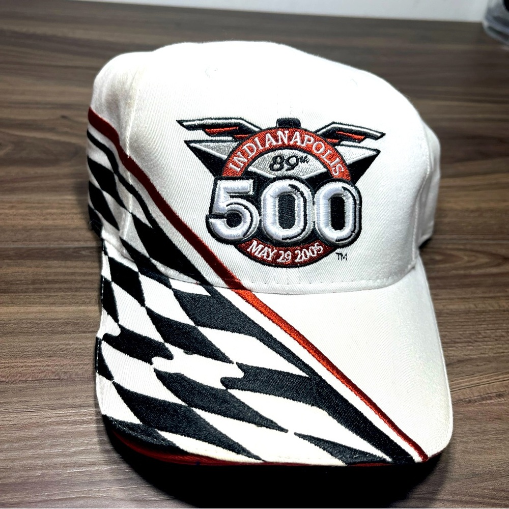 Indy 500 Hat Mens Snapback White Checkered Flag 89th Indianapolis 2005